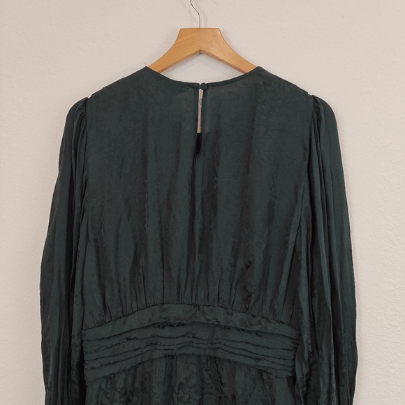 & Other Stories Gathers Long Sleeves Floral Jacquard Mini Dress Size 4 - Picture 13 of 14